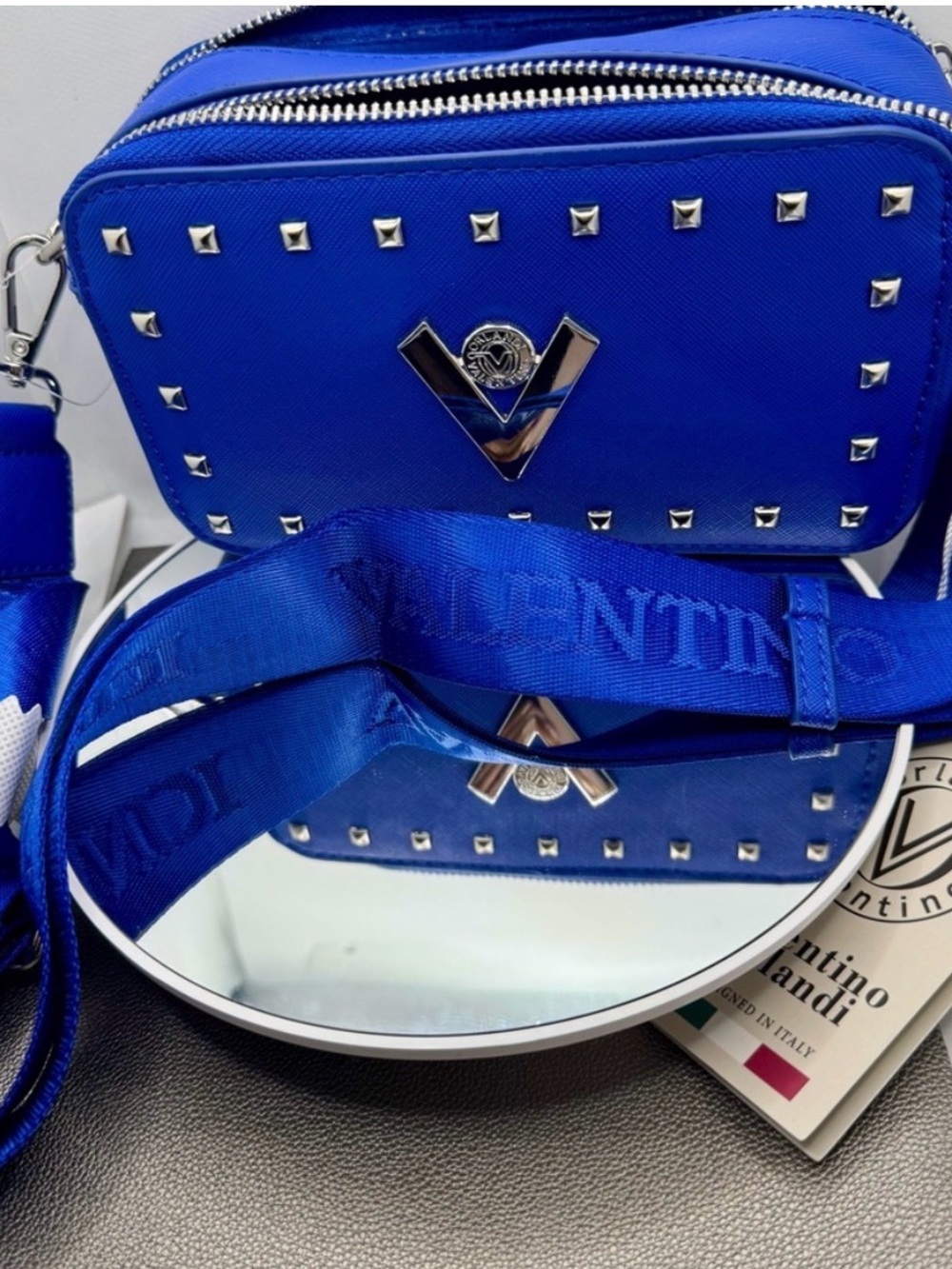 Valentino Orlandi Blue Studded Camera Bag - Picture 5 of 7